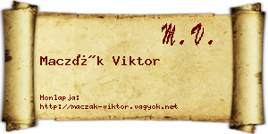 Maczák Viktor névjegykártya