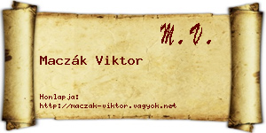 Maczák Viktor névjegykártya
